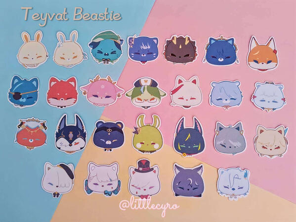 Teyvat Beastie Head Stickers